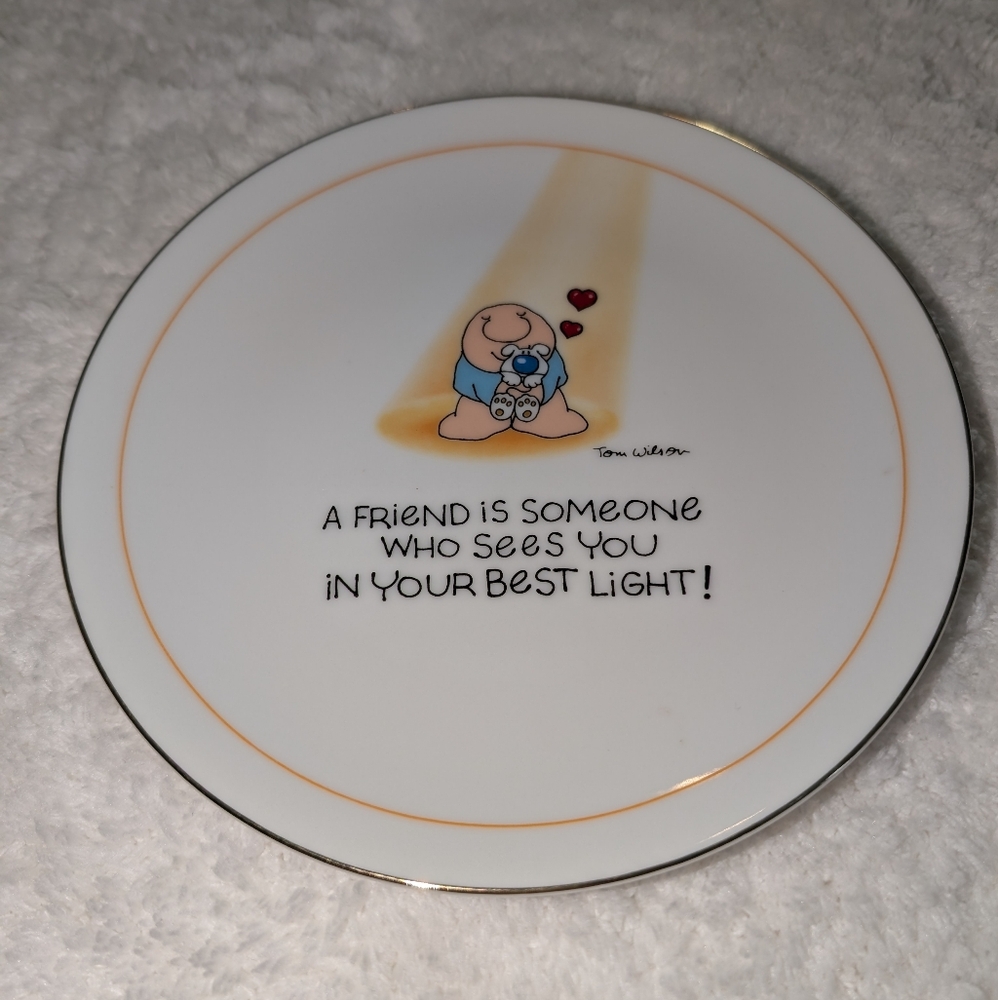 ♥️ Vintage 1985 Ziggy Cartoon by Tom Wilson 5" Decorative Plate Friendship Quote
